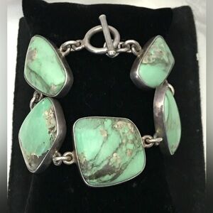 Stunning Green Agate Bracelet 925